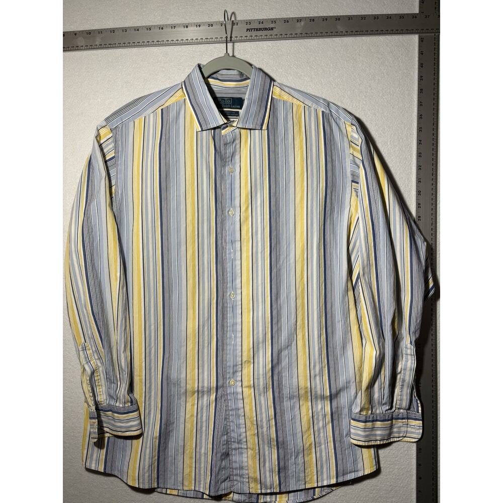 Polo Ralp Lauren Westerton Two Ply Cotton Striped Shirt Men’s Size XL